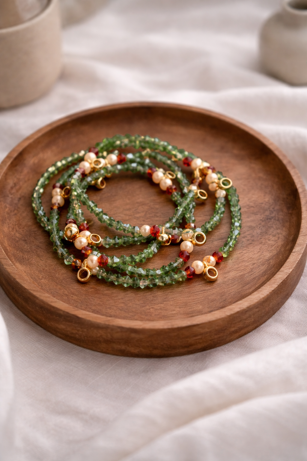 BRACELETS DE PERLES - LOT DE 4