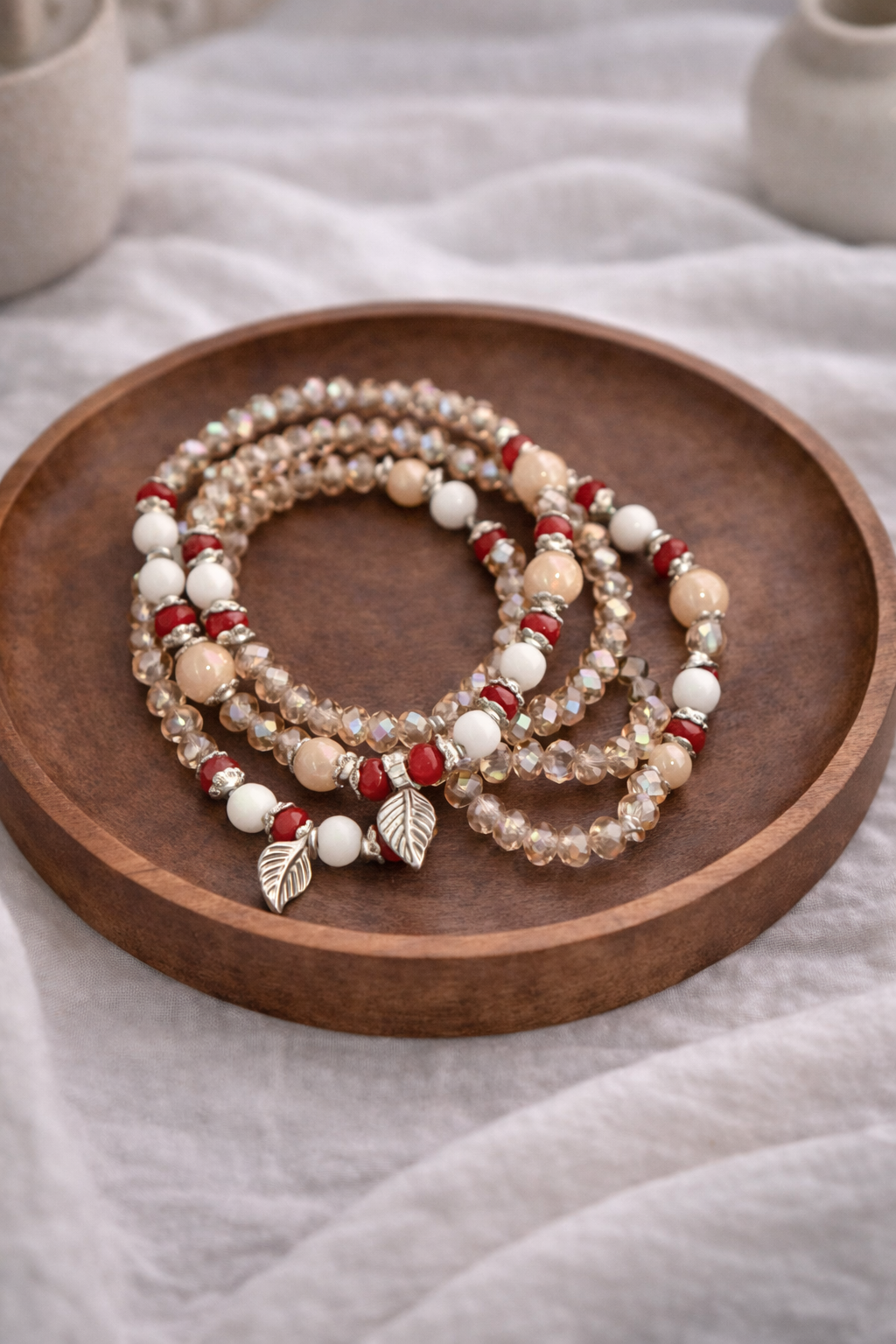 BRACELETS DE PERLES - LOT DE 4