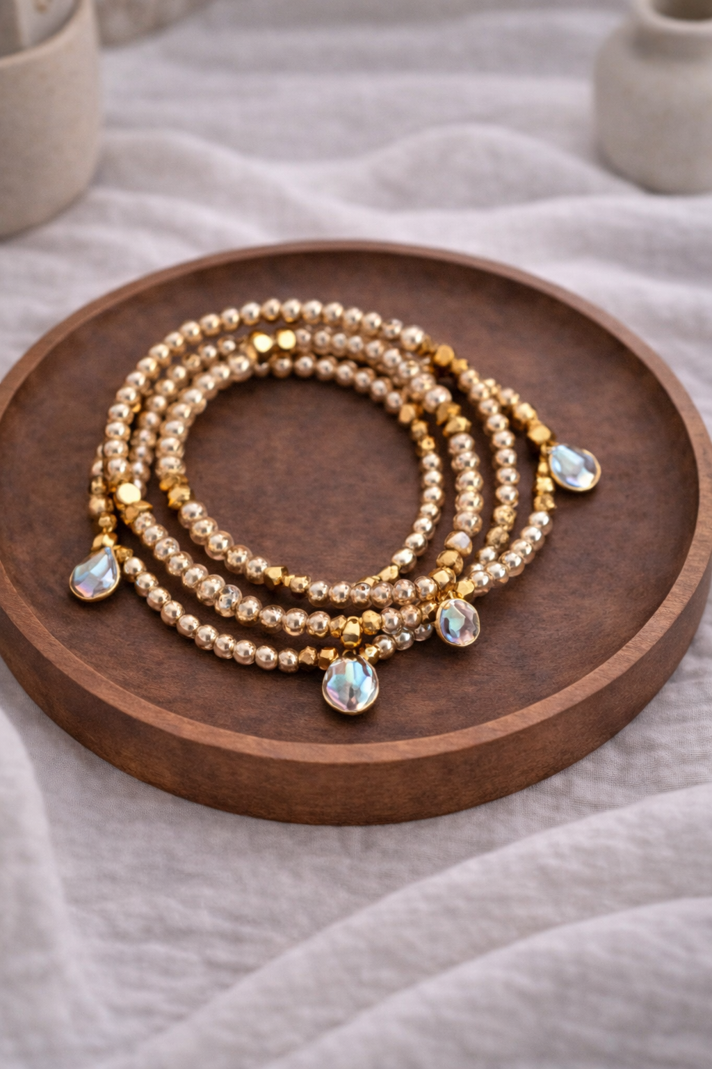 BRACELETS DE PERLES - LOT DE 4